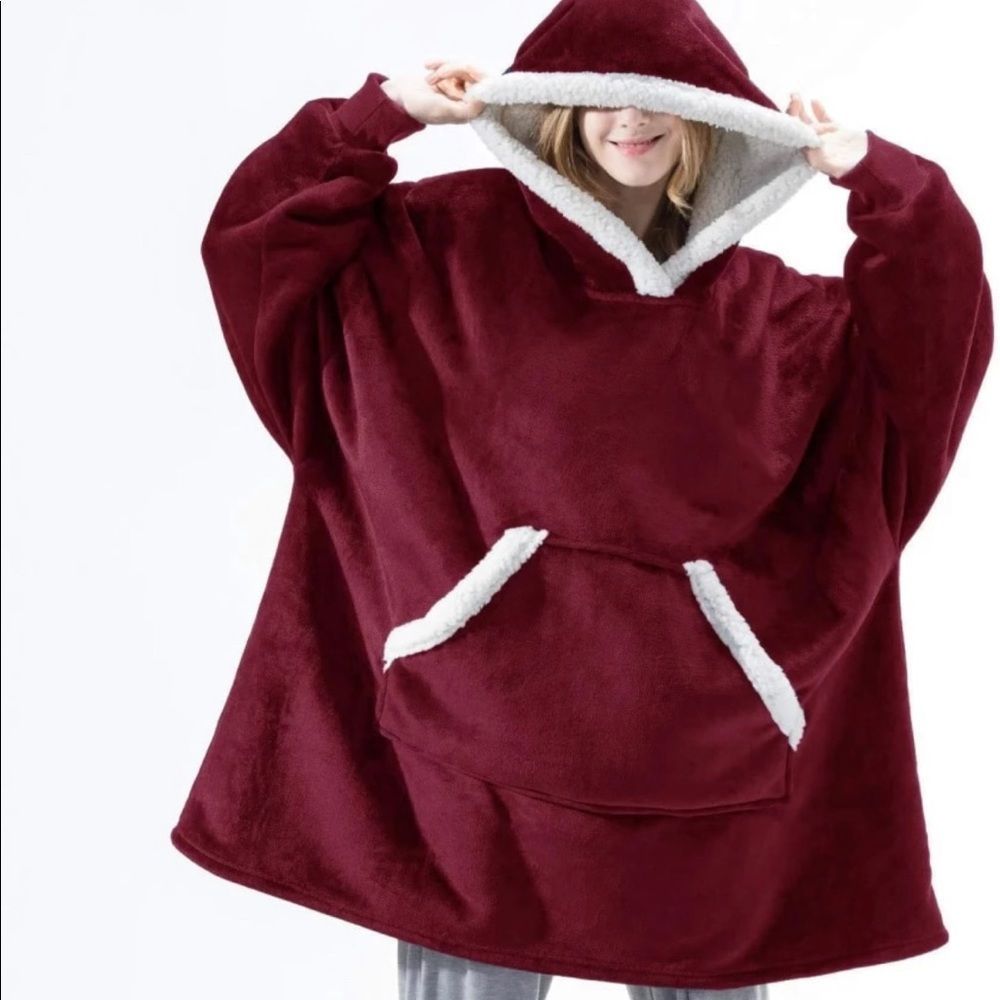 Red hooded blanket
